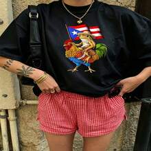 Heartfelt Daily Casual Graphic T-Shirt 100% Cotton Oversized Soft Breathable Casual Crewneck Short Sleeve Top Cute Aesthetic Vintage Style For Casual Wearers Fashion Lovers Daily Outfit Enthusiasts Gift Givers - 黑色 - 查看 18