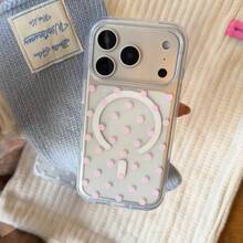 1 Stylish Phone Case (Does Not Include Lanyard Or Stand) Polka Dot Magnetic Design Phone Case Compatible With 17 Professional Max/17 Pro/17 Air/17 E/16/15/14/13/12/11, And Compatible With Galaxy S22/S23/S24/S25/Plus/Ultra/FE, Z PLEGAR/Z FLIP Series Cases, Compatible With Magsafe Full Coverage Shockproof Acrylic Cover - 清晰 B - 查看 1