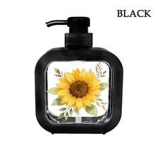 1pc Luxury Floral Sunflower Print Color Block Border Press Dispenser Bottle, Large Capacity Multi-Specification Hand Soap Bottle, Bathroom Toiletries Lotion Dispenser Empty Bottle, Dish Soap Shower Gel Universal Dispenser Container, Household Countertop Storage Daily Necessities - Multicolor - View 17