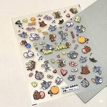 Warner Bros 2pcs/1pc Pack, Tom And Jerry & Mary 5D Embossed Nail Art Stickers - Cute Cartoon Decals, Suitable For Nail Art, Scrapbooking And DIY Crafts (Random Style) - Multicolor - View 7