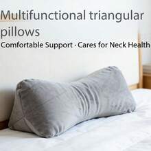 1pc Nap Pillow, Rest Cushion, Neck Support Pillow, Sofa Pillow, Office/Home, Dorm Pillow, Car Triangle Pillow - Grey - View 9
