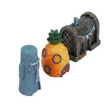 3 piezas/Set Decoración clásica de casa submarina en miniatura, adecuada para paisaje de acuario, exhibición de escritorio, decoración de fiesta de cumpleaños - Acuario feliz - Ver 7