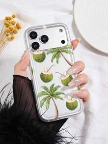 Coconut Tree Pattern Phone Case, Compatible With IPhone & Compatible With Samsung Galaxy, Waterproof, Shockproof, Anti-Drop, Anti-Scratch - Multicolor - View 5