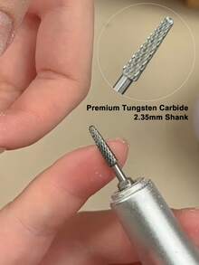 1pc Tungsten Steel Nail Drill Bit, Step Tapered Tip For Semi-Well Tip Leveling And Gel Polish Removal, Universal 2.35mm - Multicolor - View 5