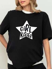 1 camiseta del Orgullo Lésbico, camiseta divertida de chica besándose, camiseta LGBTQ, camiseta para fiesta del Orgullo, regalo del Orgullo Lésbico para ella, camiseta del Mes del Orgullo, c - Negro - Ver 1