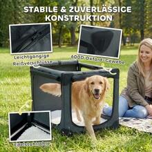 Foldable Dog Transport Cage, With Removable And Washable Cushion, Oxford Fabric Lining, For Dogs Up To 30 Kg, Grey. - View 6