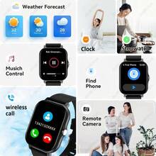 ZhiKexing 1.85 吋全螢幕金屬機身智慧手錶，相容 iOS 與 Android 手機，(接聽/撥打電話)，具備多種運動模式/海量錶盤/內建遊戲/AI 語音控制/中性運動手錶 - 查看 4
