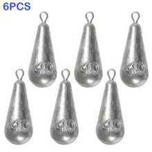 3/6pcs Water Drop Hanging Ring Lead Sinkers, Calibrated Lead, Line- - Grey - View 21