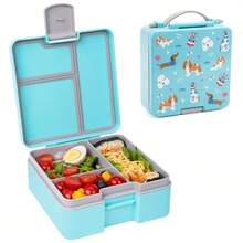 1 pieza Caja de almuerzo dividida a prueba de fugas, contenedor portátil de almacenamiento de aperitivos, caja de almuerzo reutilizable caja de aperitivos - Multicolor - Ver 14