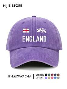 1PC England Pattern Design Printed Baseball Cap, Washed Vintage Baseball Cap Sun Protection Hat, Fashion Sun Hat, Unisex Adjustable Size Vintage Washed Baseball Cap, Vacation Essential Suitable For Daily Outings, Travel, Outdoor Sports And Other Scenes, Creative Gift For Friends And Family. - A - View 14