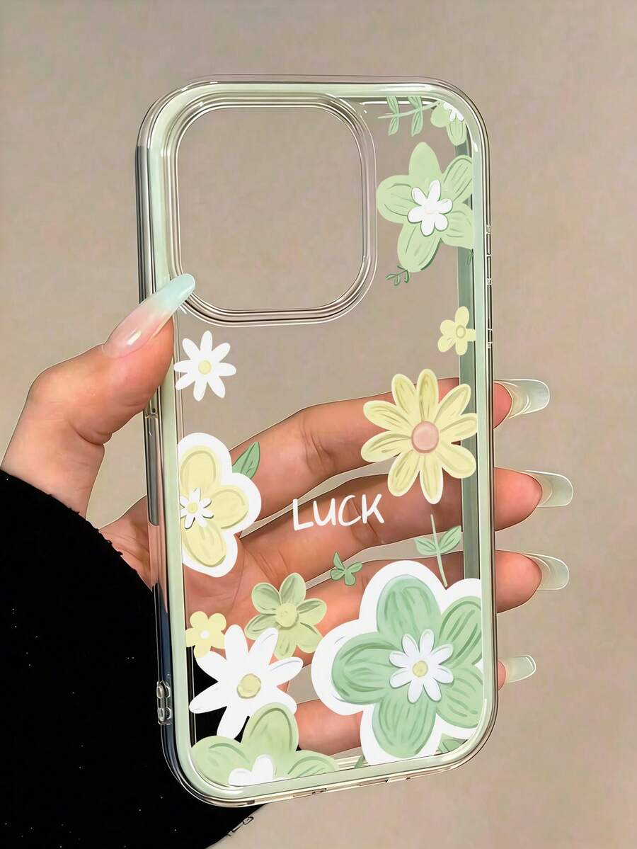 1 buah Casing Ponsel 2-in-1 Motif Bunga Hijau Kompatibel dengan Apple 17/17Pro/17promax/16/16Pro/16Promax/15/15Pro/15promax/14/13/12/11 Pelindung Ponsel Soft Shell Anti Jatuh - Hijau 13 - View 1