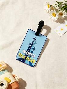 3PCS/1PC Bright Color Luggage Tag Boarding Pass PVC Soft Rubber Anti-Loss Hanging Tag, Suitcase Convenient Identification Square Boarding Pass Bag Charm Checked Travel Boarding Pass, Name Tag Fresh Style Hanging Tag, Aviation Airplane Silicone Luggage Tag Boarding Pass - Multicolor - View 2