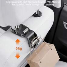 1 buah Pengait Ganda Sandaran Kursi Mobil yang Dapat Diperpanjang dan Diputar, Organizer Penyimpanan Gantung Sandaran Kepala Mobil Multifungsi, Aksesori Mobil Praktis & Dekorasi Interior Mobil, Pemasangan Tanpa Pengeboran - Model baru - View 3
