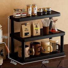 1pc Multifunctional Desktop Organizer Rack, Multi-Purpose Storage Display Stand, Cup Holder, Perfume Rack, Spice Rack, Cake Stand, Suitable For Water Cups, Coffee Cups, Tea Sets, Office Desk, Coffee Bar, Kitchen, Home Decor - Black - View 14