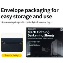 1 Box 16 Sheets, Powerful Bleach-Free Whitening Agent, Suitable For White Clothes, Suitable For White Clothes, Home Essential, Travel Portable Pack Black Clothes Dyeing Paper Black Clothing Dyeing Paper Repair Faded Clothes Deepen Color Home Commercial Portable Travel Size - Envelope Blackening Film - View 4