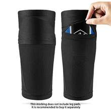 1 Pair Unisex Soccer Sock Sleeves With Cover, Available In Black, White, And Blue, Breathable And Comfortable, Quick To Put On, Perfect Soccer Sports Companion, Suitable For Various Soccer Training And Matches, Ideal Gift For Sports-Loving Friends - Covered Socks - View 12