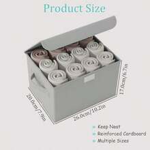 Caja de almacenamiento de tela con tapa cajas de armario con cubierta cesta organizadora apilable plegable con 2 asas para el hogar y dormitorio paquete de 4 10 2 x 7 9 x 6 7 - Gris - Ver 4