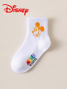 Disney 10/5/1 入迪士尼米奇可愛兒童白色中筒襪，米奇耳朵彩色 3D 圖案，夏季涼爽透氣卡通趣味襪，舒適透氣時尚夏季兒童襪，絕佳禮物，透氣吸濕，休閒，多功能，時尚卡通圖案中筒襪，適合學生，歐美尺寸兒童，禮物與日常使用。米奇與他的朋友白色兒童襪 - 彩色 - 查看 9