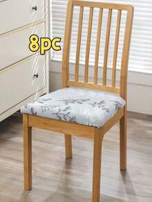 1/4/6/8pcs Set Thickened Jacquard Chair Seat Cover Removable Chair Seat Cover Jacquard Chair Cover Spandex Chair Cover For Home Use - Light Grey - View 10