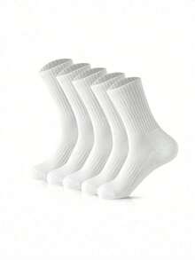 1/2/5/6/10 Paia di Calze Invernali Spesse Nere & Bianche, Alla Moda Casual, Comode Traspiranti Anti-Odore, Adatte per Sport all'Aperto, Corsa, Fitness - Multicolore - Visualizzare 4