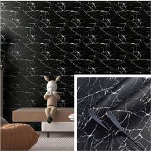 1 Roll Matte Marble Pattern Self-Adhesive Wallpaper, Home Decor, Furniture Refurbishment, Wall Renovation Contact Paper, Black And White Optional - Marble - View 19