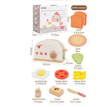 Máquina de pan de juguete de madera sintética rosa y blanca - Decoración de mesa para juego de rol de simulación de cocina. Regalo de Acción de Gracias, inicio de clases, Día del Padre, Día de la Madre, temporada de graduación, cumpleaños y regalo festivo. - Multicolor - Ver 6