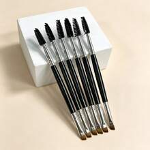 6pcs Double-Ended Eyebrow Brush Set, Multi-Color Gold/Silver/Rose Gold Dual-Sided Eyebrow And Eyelash Brush, Eyelash Curler Set, Portable Eyebrow Care Makeup Tools - Multicolor - View 14