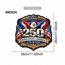 美國國旗與狂野字母印花車貼組，1776-2026 USA 250週年愛國主義乙烯基貼紙，防水裝飾適用於摩托車油箱、卡車、SUV車窗 - 車貼 - 查看 12