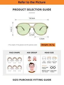 2pcs Men's And Women's PC Material Double Bridge Large Frame High Quality Minimalist Personalized Fashion Glasses, Suitable For Travel, Vacation, Leisure, Party, Daily Decoration - 2-piece Combo Pack (Black + Green) - View 5