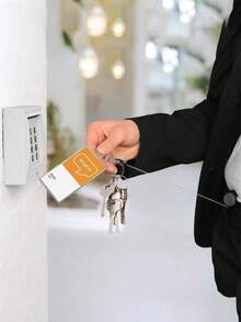 1Pc Retractable Metal Badge Easy-Pull Buckle Portable ID Card Holder Lanyard Keychain For ID Cards,Keys,Business Card Holders,For Work And Daily Use - Multicolor - View 5