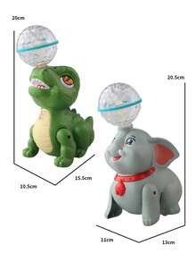 Mainan Gajah dan Dinosaurus Anak-Anak, Elektrik, Dapat Bernyanyi, Menari, dan Berputar, Cocok untuk Anak Laki-Laki dan Perempuan, Dilengkapi Lampu dan Fungsi Edukatif - MultiWarna - View 9