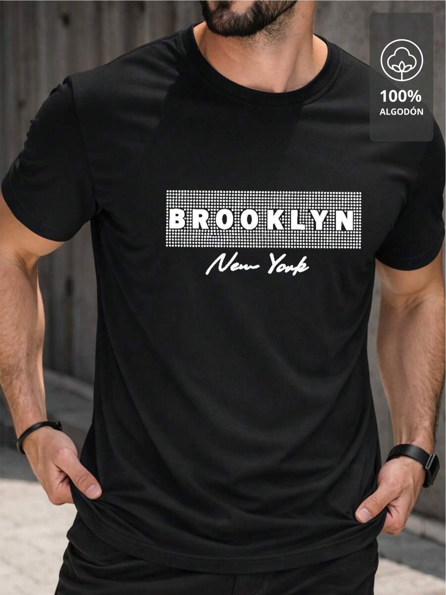 Camiseta BROOKLYN NEW YORK | 100% - Negro - Ver 1