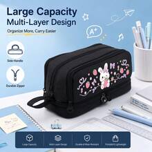 Cute Pencil Case,Desktop Storage Pencil Case, Large Capacity Design,Exquisite Printed With Multi-Layer Zipper Design,Back To School Supplie Essentials - Multicolor - View 7