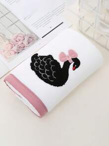 1pc/2pcs White Swan Coral Fleece Bathroom Decor Towel, Soft Absorbent Lint-Free, Unisex Home Use, Beach Wrap, Extra Large Bath Towel, Outdoor Pool Towel, 35*75cm Bath Towel 1pc Or 70*140cm Bath Towel 1pc - White - View 12