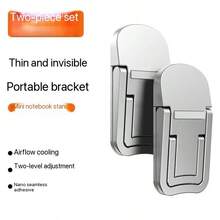 2 pièces/set Support de clavier portable, 2 supports de clavier d'ordinateur portable noirs et 2 argentés réglables, avec 2 réglages d'angle et pieds pliables auto-adhésifs, mini support d'ordinateur portable pliable, convient à la plupart des supports de clavier d'ordinateur portable, pieds de support portables, coussinet de rehaussement de bureau, support de clavier invisible, mini support pliable - Voir 16