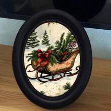 1pc 3D Black Picture Frame, Multiple Patterns, Multiple Styles, Black Picture Frame Wall Art, For Home Room Decoration, Cozy Winter Scene Decorative Art, No Drilling, Bohemian, Gothic, Vintage And More Styles - 8 - View 2