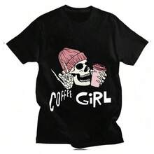 Men's Round Neck And Short Sleeves, Made Of Cotton, Soft, Casual, For Everyday Wear, Lightweight, Breathable, Cute, Fashionable, Perfect For Vacation, Blouses, Silver, Fun. - 藍色 - 查看 1