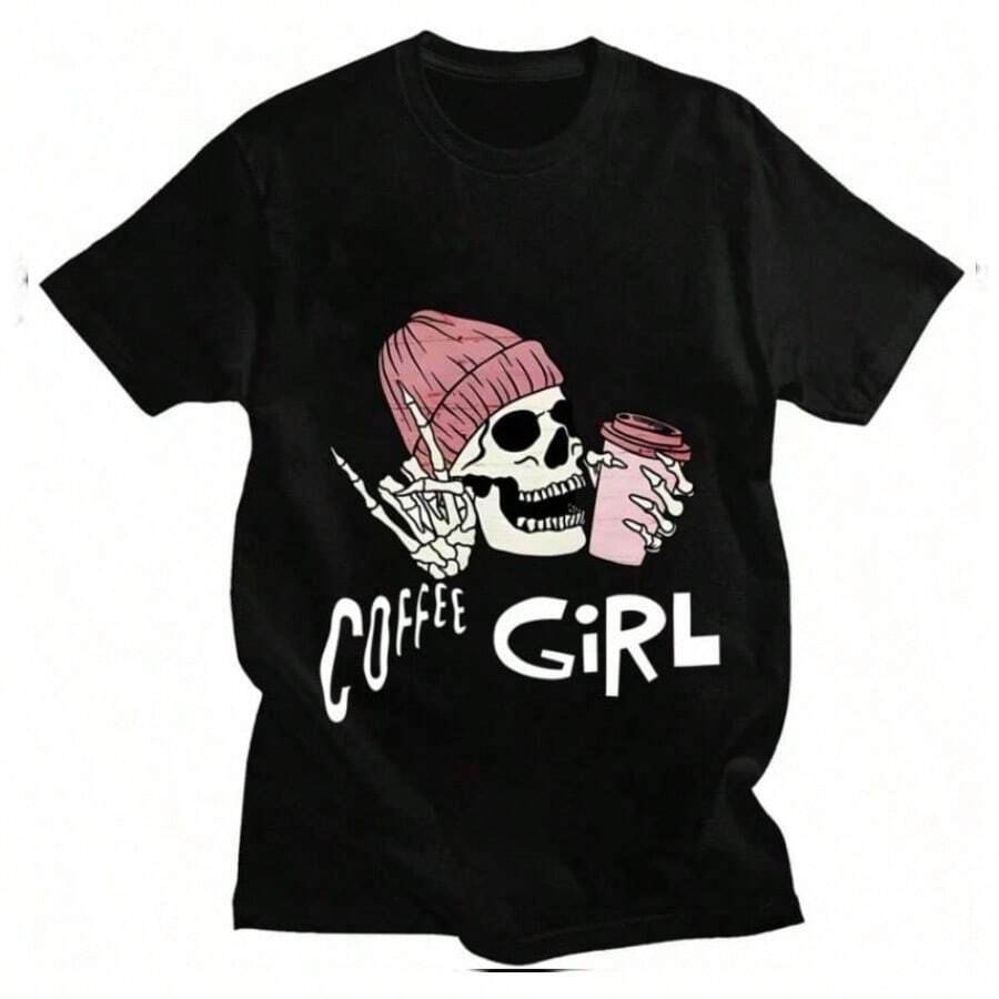 Men's Round Neck And Short Sleeves, Made Of Cotton, Soft, Casual, For Everyday Wear, Lightweight, Breathable, Cute, Fashionable, Perfect For Vacation, Blouses, Silver, Fun. - 藍色 - 查看 1