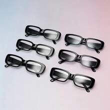 16pcs Black Rectangular Fashion Glasses, Thick Frame Retro Party Eyeglasses, UV Protection Adult Eyewear, Birthday Club Beach Pool Holiday Costume Accessories, Holiday Role Play Party Gift Supplies, Unisex - View 4