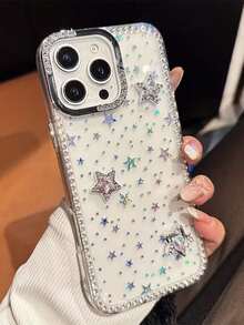 1 funda de teléfono eleganteNo incluye cordón ni soporte. StarElementFashionPhoneCasesStarPattern1 piezaFantasy StoneFramedPhoneCase,ScreenLaserStarTransparentPhoneCase,CompatibleWithiPhone11/12/13/14/15/16/16ProfessionalMax,TransparentHardProtectiveCoverPremiumTextureCompatibleWithiPhone17/17Pro/17ProfessionalMax/,BirthdayGiftParty - Borrar 2 - Ver 1