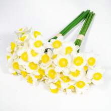6/3/1 pieza Narcisos artificiales, Narcisos realistas blancos y amarillos, Adecuados para decoración de bodas, Decoración interior del hogar, Flores artificiales realistas para arreglos del hogar y bodas - Multicolor - Ver 4
