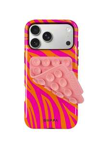 A Stylish Phone Case. Does Not Include Lanyard Or Stand. GIIPPA1 Computer Yellow Base With Pink Zebra Print Design Phone 17 Professional Max Case, Fits 16 Professional Max, 15 Professional Max, 14 Professional Max, Korean Stylish & Interesting Phone Case, Compatible With 11/12/13/14/15/28 Professional Max. Also, Stylish Design Suitable For Both Men And Women, Ideal Gift For Girlfriend On Christmas Valentine's Day, Easter Wedding Season And Birthday - 橘色 - 查看 1