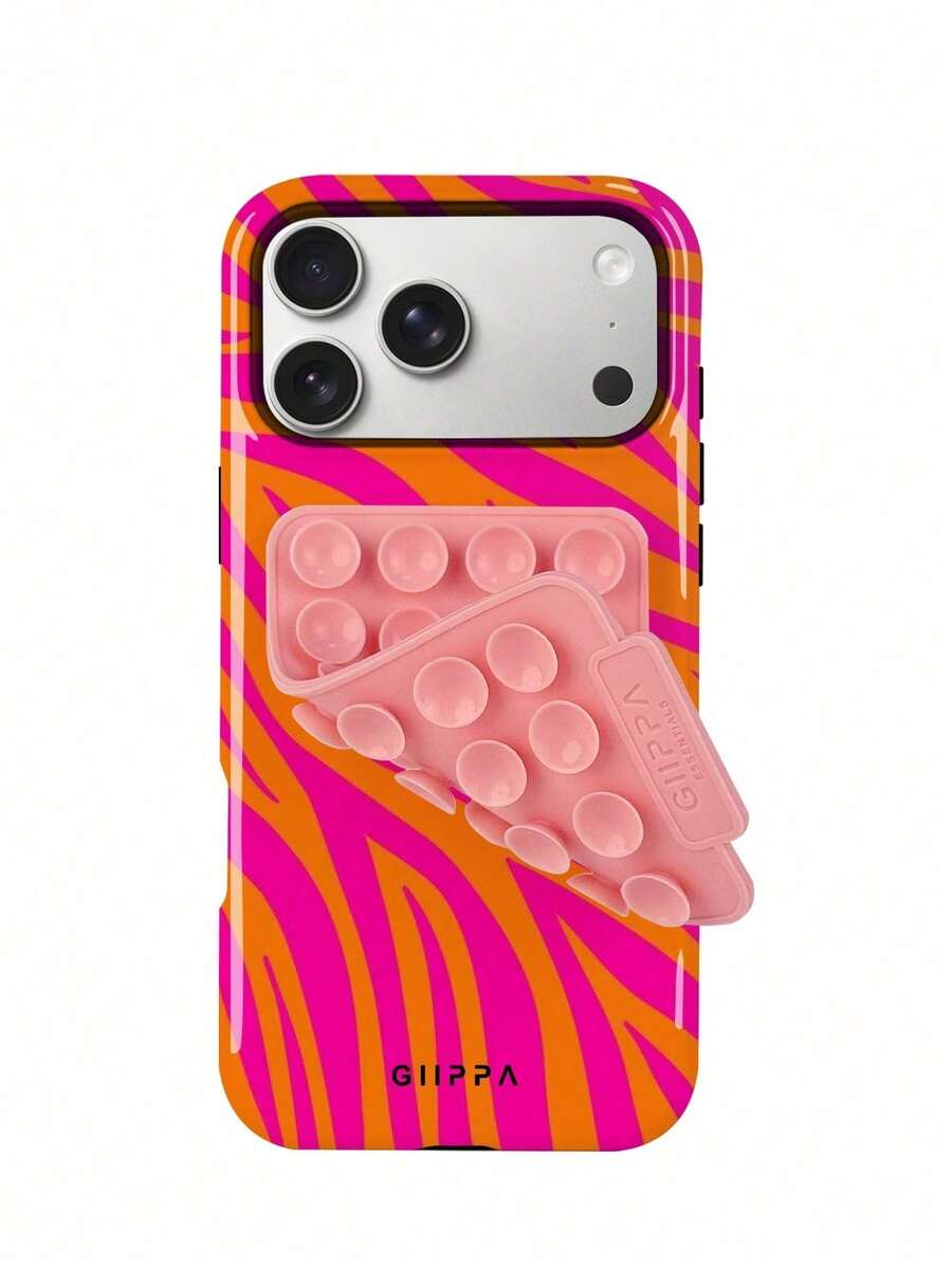A Stylish Phone Case. Does Not Include Lanyard Or Stand. GIIPPA1 Computer Yellow Base With Pink Zebra Print Design Phone 17 Professional Max Case, Fits 16 Professional Max, 15 Professional Max, 14 Professional Max, Korean Stylish & Interesting Phone Case, Compatible With 11/12/13/14/15/28 Professional Max. Also, Stylish Design Suitable For Both Men And Women, Ideal Gift For Girlfriend On Christmas Valentine's Day, Easter Wedding Season And Birthday - 橘色 - 查看 1