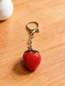 1pc Strawberry Keychain, Fashionable Multi-Functional Cute Accessory Bag Charm, Teacher Gift, Red Holiday Graduation Teacher Appreciation Gift, Birthday Mother's Day Gift, Holiday Essential Graduation Gift, Key Ring Accessory - Multicolor - View 2