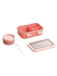 Caja de almuerzo a prueba de fugas con utensilios incorporados, caja bento con cierre de 4 lados, adecuada para la preparación de comidas – apta para microondas y fácil de limpiar – contenedor de alimentos de plástico duradero, adecuado para el trabajo y los viajes. - Multicolor - Ver 7