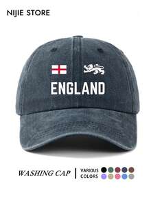 1PC England Pattern Design Printed Baseball Cap, Washed Vintage Baseball Cap Sun Protection Hat, Fashion Sun Hat, Unisex Adjustable Size Vintage Washed Baseball Cap, Vacation Essential Suitable For Daily Outings, Travel, Outdoor Sports And Other Scenes, Creative Gift For Friends And Family. - A - View 12
