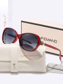 Kính mát nữ LINFEMAND gọng oval gradient, đính đá rhinestone cỏ bốn lá tinh xảo ở càng kính, thiết kế gọng oversized tôn dáng mặt giúp mặt trông nhỏ hơn, phong cách sang trọng nhẹ nhàng, đa năng cho đi mua sắm, dạo phố, du lịch, đi làm, chống nắng, quà tặng ngày lễ - Nhiều màu - Xem 7