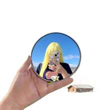 1pc Travel Selfie Convex Mirror, Wide Angle Glass Mirror, Small Round Mirror, Suitable For Footprint Photography, Handheld Photography Accessory, Applicable For Outdoor Photography And Home Decor - Multicolor - View 4