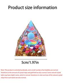 1pc Colorful Orgone Pyramid Home Decor Desk Decor Holiday Gift Room Decoration Father's Day Gift - Multicolor - View 4