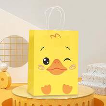 6/12/24pcs Yellow Duck Theme Paper Bags, Bright Yellow Main Color, Perfect For Kindergarten Parties, Story Time Activities, Scavenger Hunts, Classroom Rewards, Birthday Decorations, Theme Party Gift Wrapping, Family Gathering Decor, Portable Gift Bags, Outdoor Picnics - 534 - View 5
